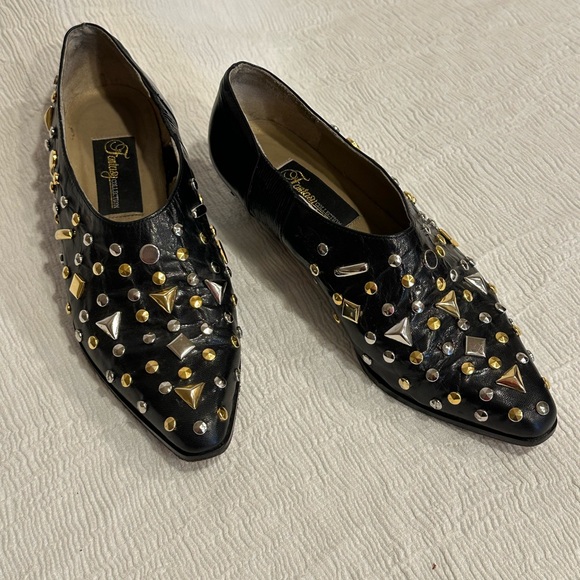 Studded Black Leather Ankle Booties - Picture 8 of 9